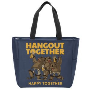 Funny Hangout Together Happy Together With Trump Zip Tote Bag