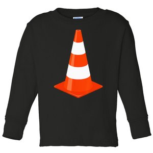 Funny Halloween Traffic Cone Parking Costume Toddler Long Sleeve Shirt