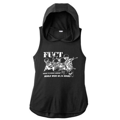 Fuct House To House Service World Wide In 24 Hours Ladies PosiCharge Tri-Blend Wicking Draft Hoodie Tank