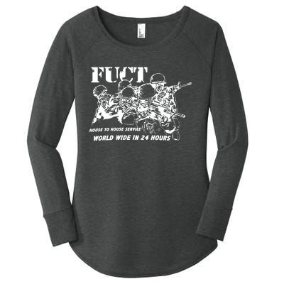 Fuct House To House Service World Wide In 24 Hours Women's Perfect Tri Tunic Long Sleeve Shirt