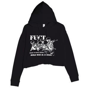 Fuct House To House Service World Wide In 24 Hours Crop Fleece Hoodie