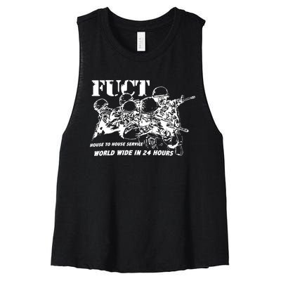 Fuct House To House Service World Wide In 24 Hours Women's Racerback Cropped Tank