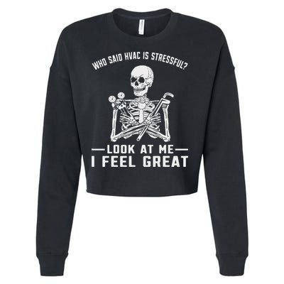 Funny Hvac Tech Ac Repairman Technician Cropped Pullover Crew