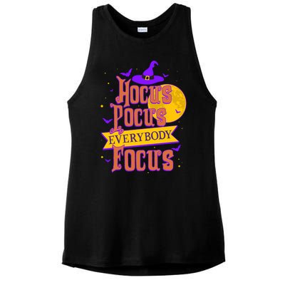 Funny Halloween Teacher Everybody Focus Ladies PosiCharge Tri-Blend Wicking Tank