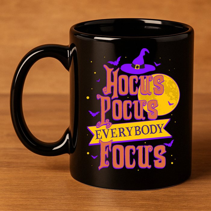 Funny Halloween Teacher Everybody Focus 11oz C Handle Ceramic Mug