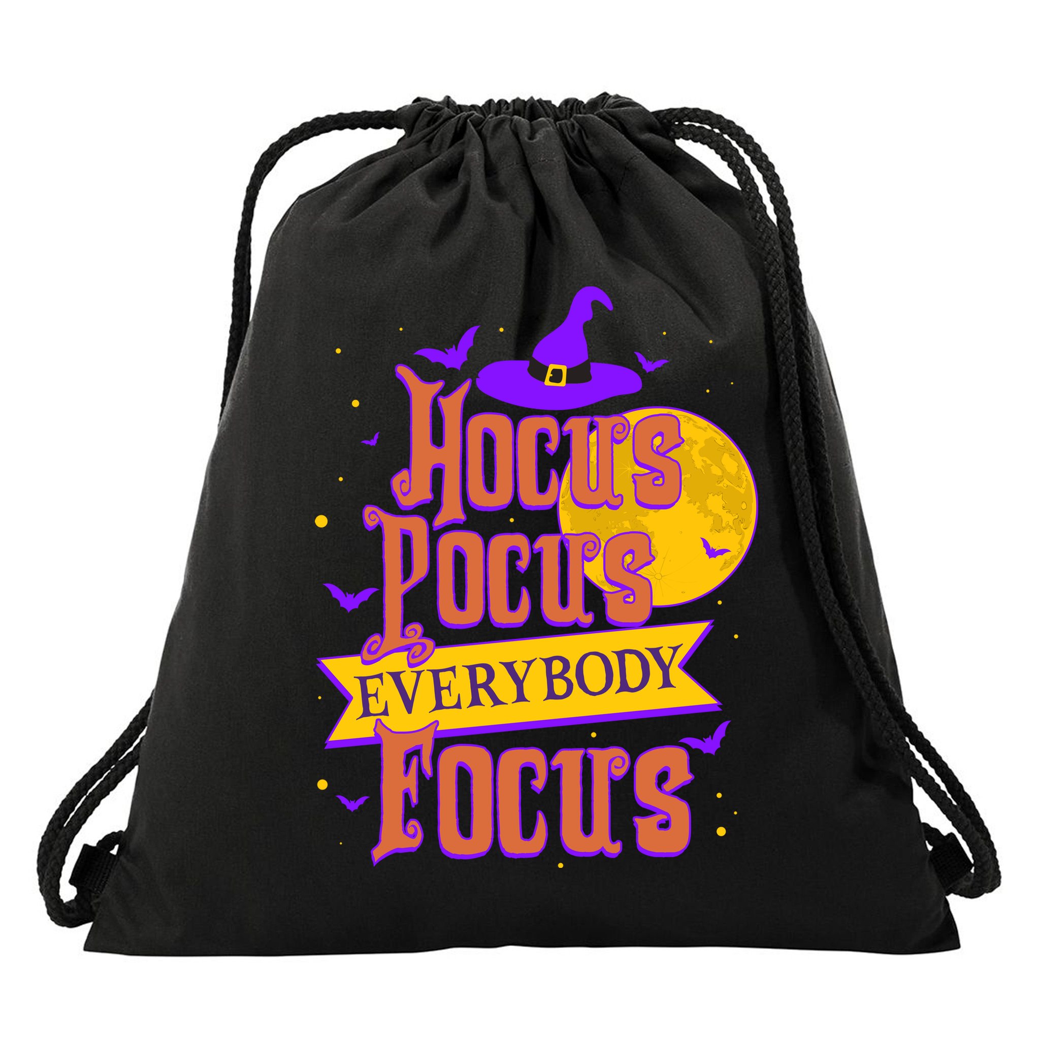 Funny Halloween Teacher Everybody Focus Drawstring Bag