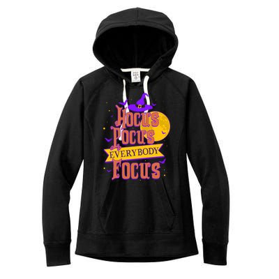 Funny Halloween Teacher Everybody Focus Women's Fleece Hoodie