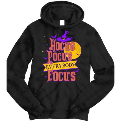 Funny Halloween Teacher Everybody Focus Tie Dye Hoodie