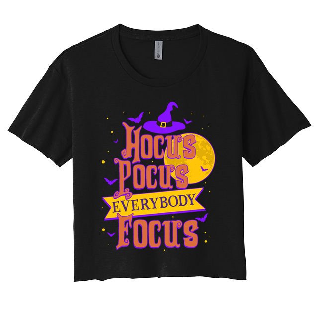 Funny Halloween Teacher Everybody Focus Crop Top