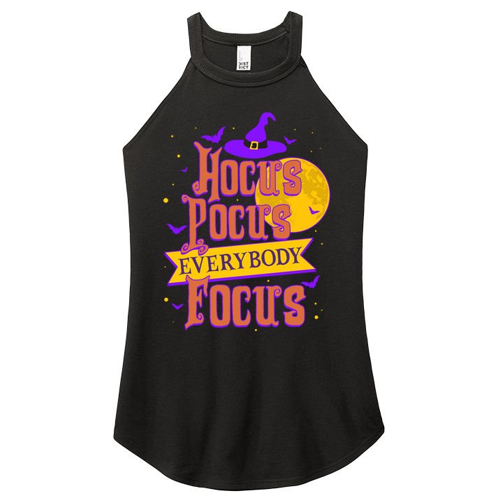 Funny Halloween Teacher Everybody Focus Women's Perfect Tri Rocker Tank