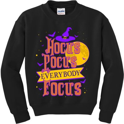 Funny Halloween Teacher Everybody Focus Kids Sweatshirt