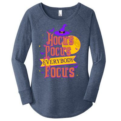 Funny Halloween Teacher Everybody Focus Women's Perfect Tri Tunic Long Sleeve Shirt