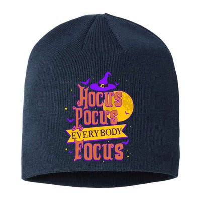 Funny Halloween Teacher Everybody Focus Sustainable Beanie