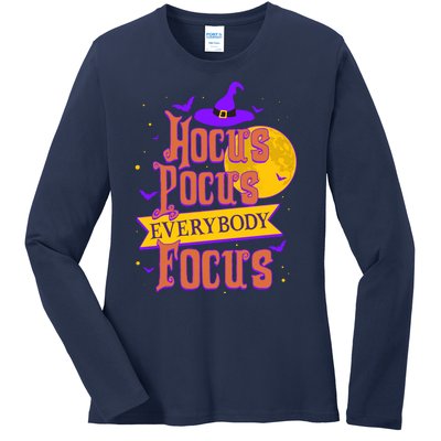 Funny Halloween Teacher Everybody Focus Ladies Long Sleeve Shirt