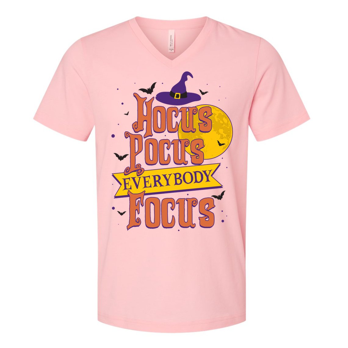 Funny Halloween Teacher Everybody Focus V-Neck T-Shirt