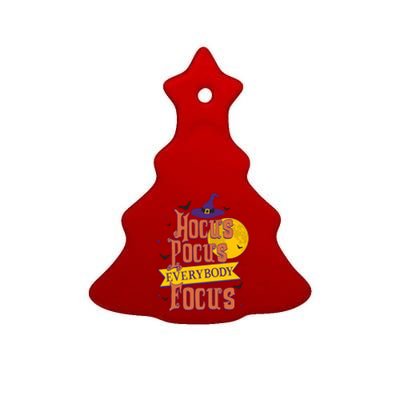 Funny Halloween Teacher Everybody Focus Ceramic Tree Ornament