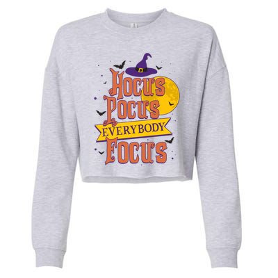 Funny Halloween Teacher Everybody Focus Cropped Pullover Crew