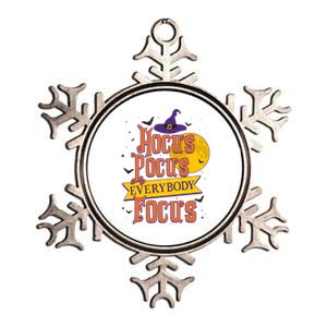 Funny Halloween Teacher Everybody Focus Metallic Star Ornament