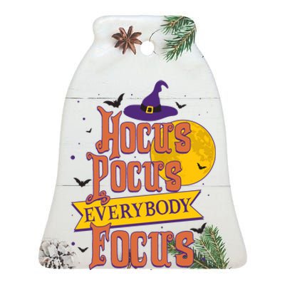 Funny Halloween Teacher Everybody Focus Ceramic Bell Ornament