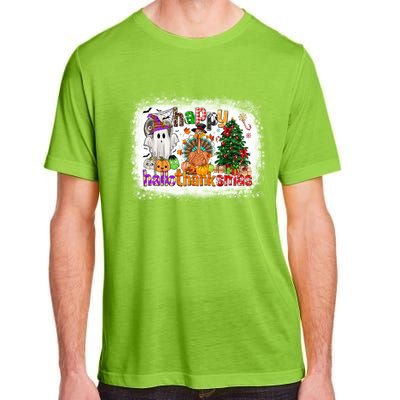 Funny Halloween Thanksgiving Christmas Happy Hallothanksmas Gift Adult ChromaSoft Performance T-Shirt