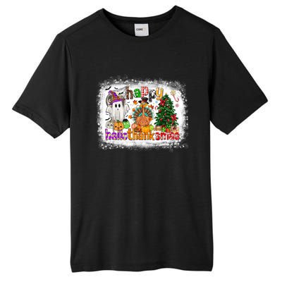 Funny Halloween Thanksgiving Christmas Happy Hallothanksmas Gift Tall Fusion ChromaSoft Performance T-Shirt