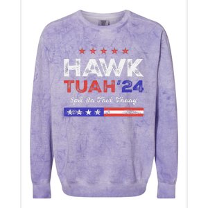 Funny Hawk Tuah 24 Spit On That Thang Colorblast Crewneck Sweatshirt