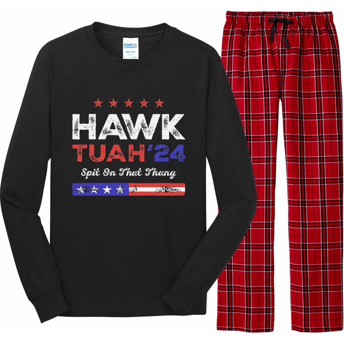 Funny Hawk Tuah 24 Spit On That Thang Long Sleeve Pajama Set