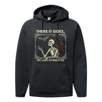 Funny Halloween There It Goes My Last Flying F Skeletons Performance Fleece Hoodie