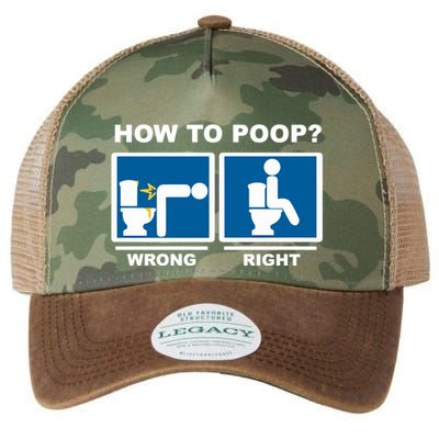 Funny How To Poop Pooping Position Legacy Tie Dye Trucker Hat