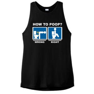 Funny How To Poop Pooping Position Ladies PosiCharge Tri-Blend Wicking Tank