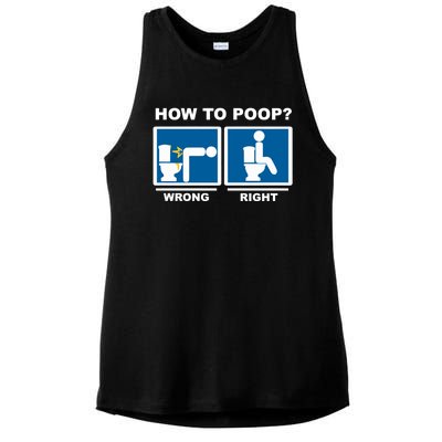 Funny How To Poop Pooping Position Ladies PosiCharge Tri-Blend Wicking Tank