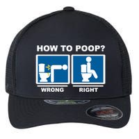 Funny How To Poop Pooping Position Flexfit Unipanel Trucker Cap