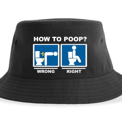 Funny How To Poop Pooping Position Sustainable Bucket Hat