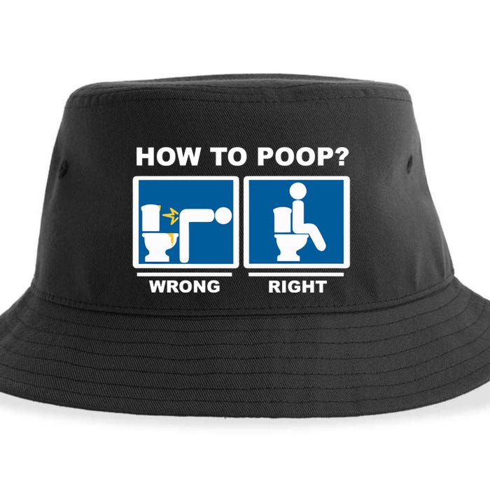 Funny How To Poop Pooping Position Sustainable Bucket Hat