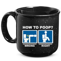 Funny How To Poop Pooping Position 15oz Campfire Ceramic Mug