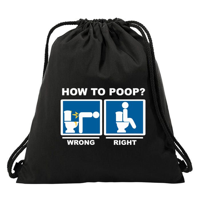 Funny How To Poop Pooping Position Drawstring Bag