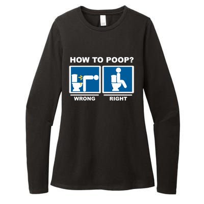 Funny How To Poop Pooping Position Womens CVC Long Sleeve Shirt