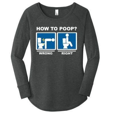 Funny How To Poop Pooping Position Women's Perfect Tri Tunic Long Sleeve Shirt