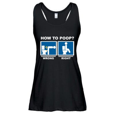 Funny How To Poop Pooping Position Ladies Essential Flowy Tank