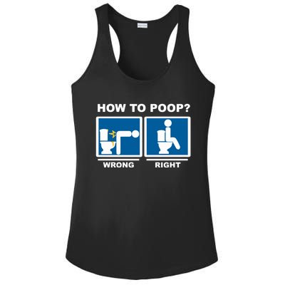 Funny How To Poop Pooping Position Ladies PosiCharge Competitor Racerback Tank