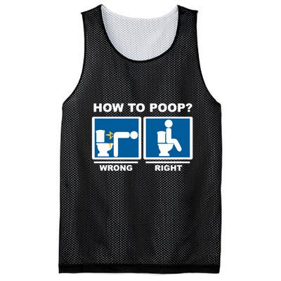 Funny How To Poop Pooping Position Mesh Reversible Basketball Jersey Tank