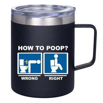 Funny How To Poop Pooping Position 12oz Stainless Steel Coffee Mug