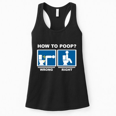 Funny How To Poop Pooping Position Womens Tank Top