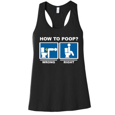 Funny How To Poop Pooping Position Women's Racerback Tank