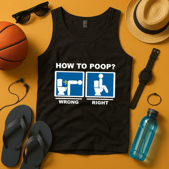 Funny How To Poop Pooping Position Tank Top