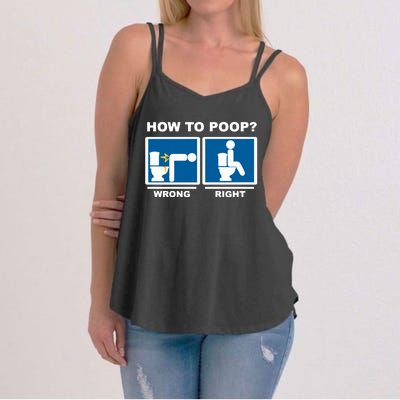 Funny How To Poop Pooping Position Women's Strappy Tank