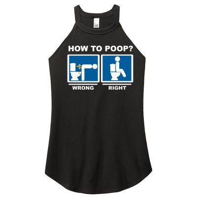 Funny How To Poop Pooping Position Women's Perfect Tri Rocker Tank