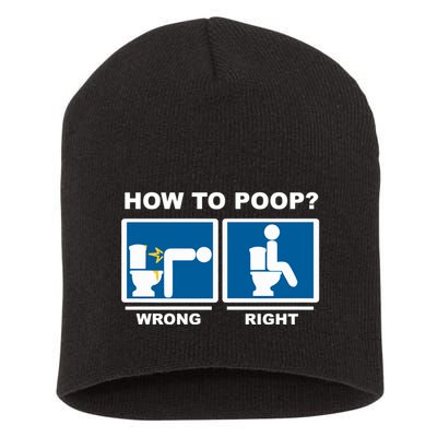 Funny How To Poop Pooping Position Short Acrylic Beanie