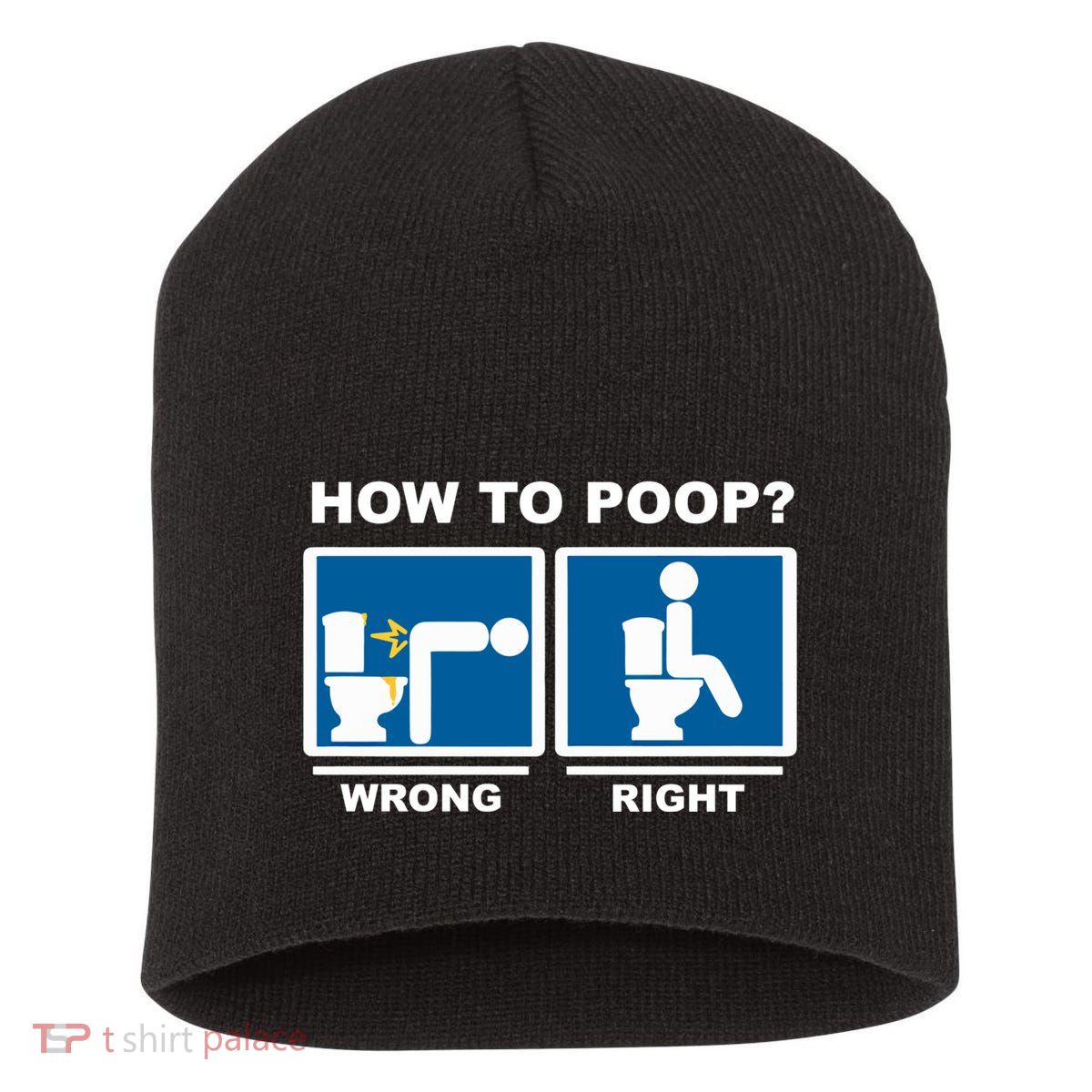 Funny How To Poop Pooping Position Short Acrylic Beanie