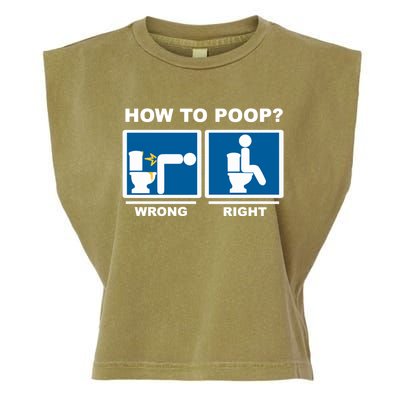 Funny How To Poop Pooping Position Garment-Dyed Women's Muscle Tee